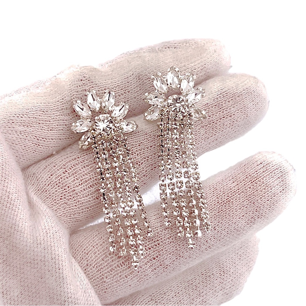 Simulated Crystal Rhinestone Dangle Earrings